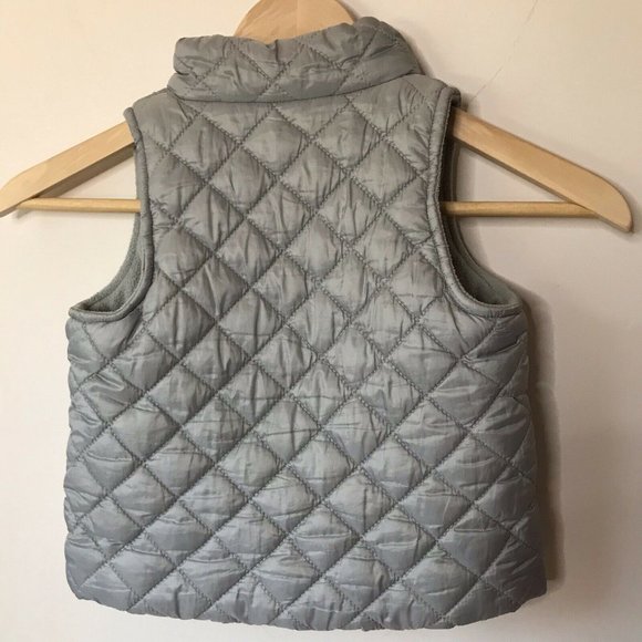 Canada Weatherguard Quilted Puffer Gray Fleece Zip Vest Toddler Baby Size 6/9 M - Picture 2 of 6